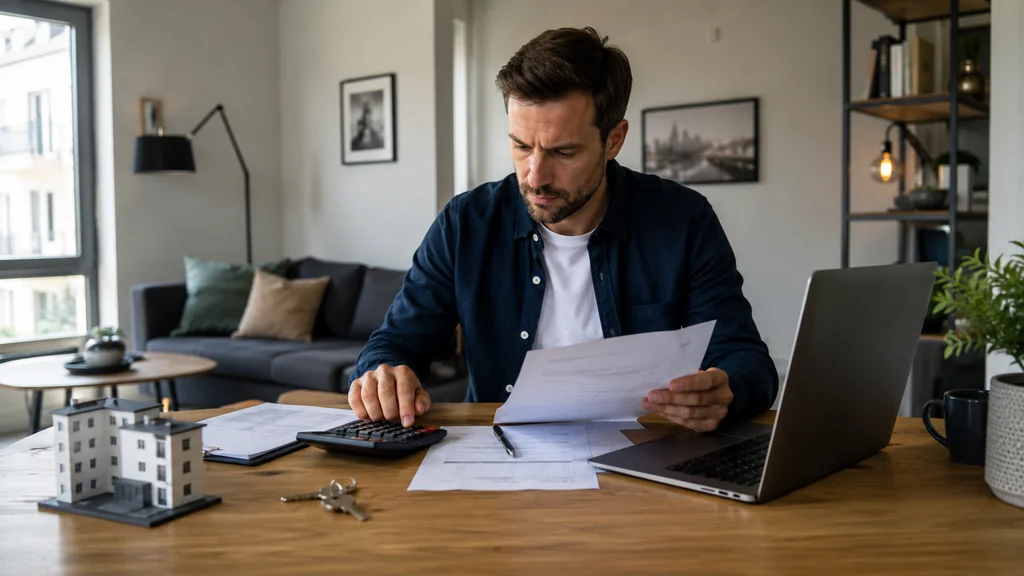 Propriétaire calculant ses recettes locatives pour vérifier le plafond LMNP