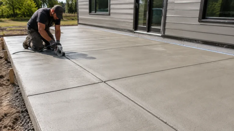 Réalisation de joints de fractionnement sur une dalle béton extérieure