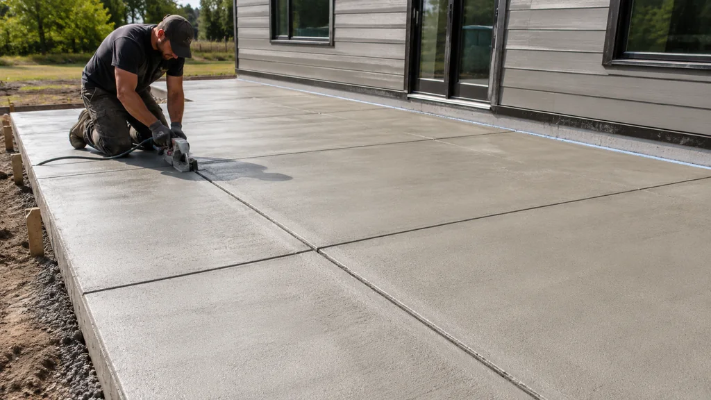 Réalisation de joints de fractionnement sur une dalle béton extérieure