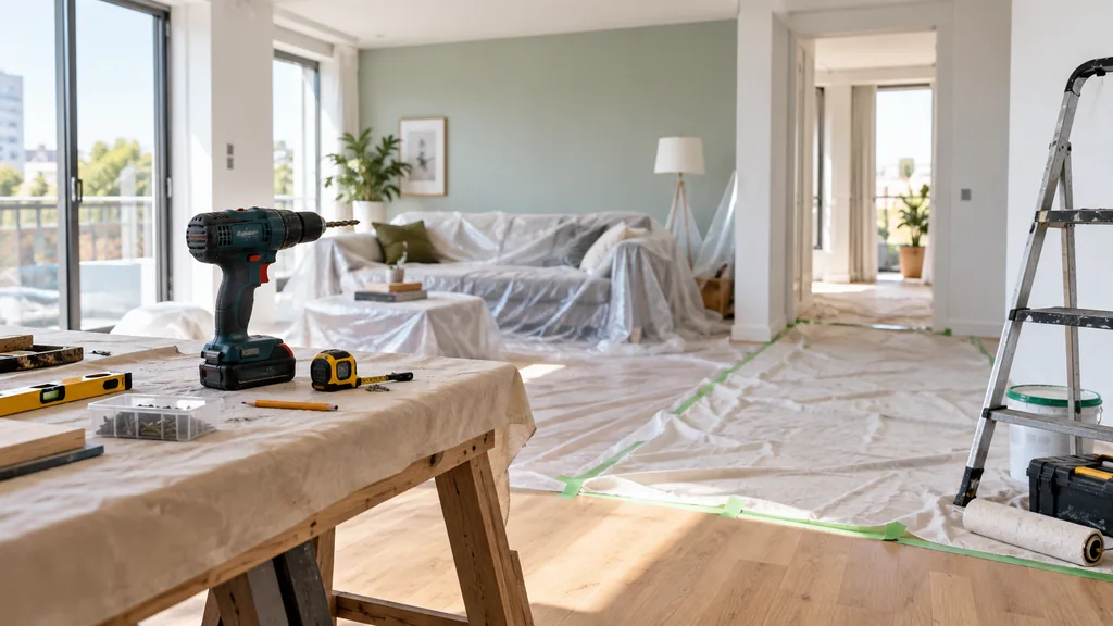 Appartement protégé et organisé pour des travaux de rénovation en journée
