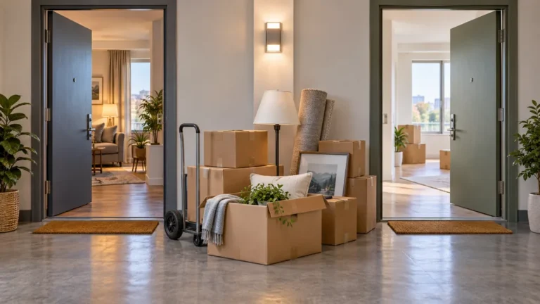 Cartons de déménagement entre deux appartements d’un même immeuble