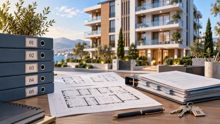 Immeuble en copropriété avec plans et dossiers administratifs classés